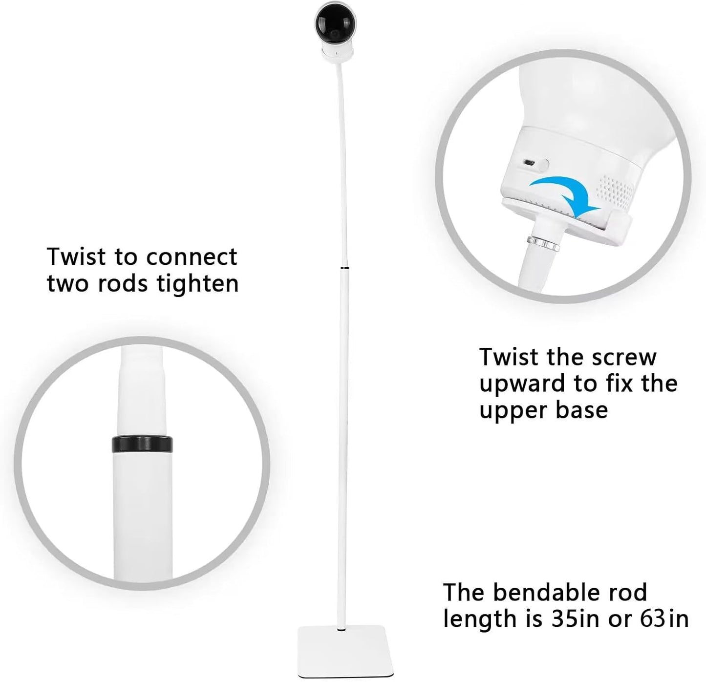 Adjustable Floor Stand - Hellobaby, Infant Optics DXR-8/8 Pro, Eufy, Vava/Hipp, Nooie, Owlet, Motorola Baby Monitors