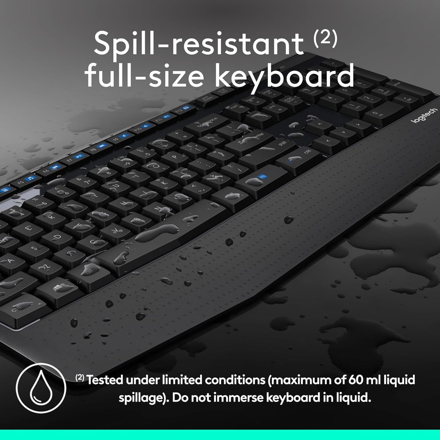 MK345 Wireless Combo Full-Sized Keyboard with Palm Rest and Comfortable Right-Handed Mouse, 2.4 Ghz Wireless USB Receiver, Compatible with PC, Laptop,Black