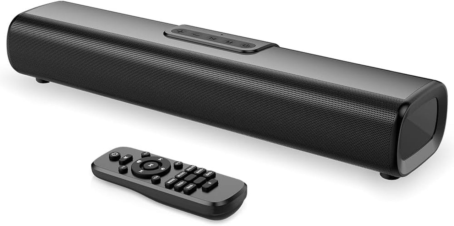 16-Inch Bluetooth Sound Bar for TV - 50W Home Audio Speaker - Subwoofer, Bass & Surround Sound, Wall Mountable - Aux/HDMI/Optical/USB - 3EQs