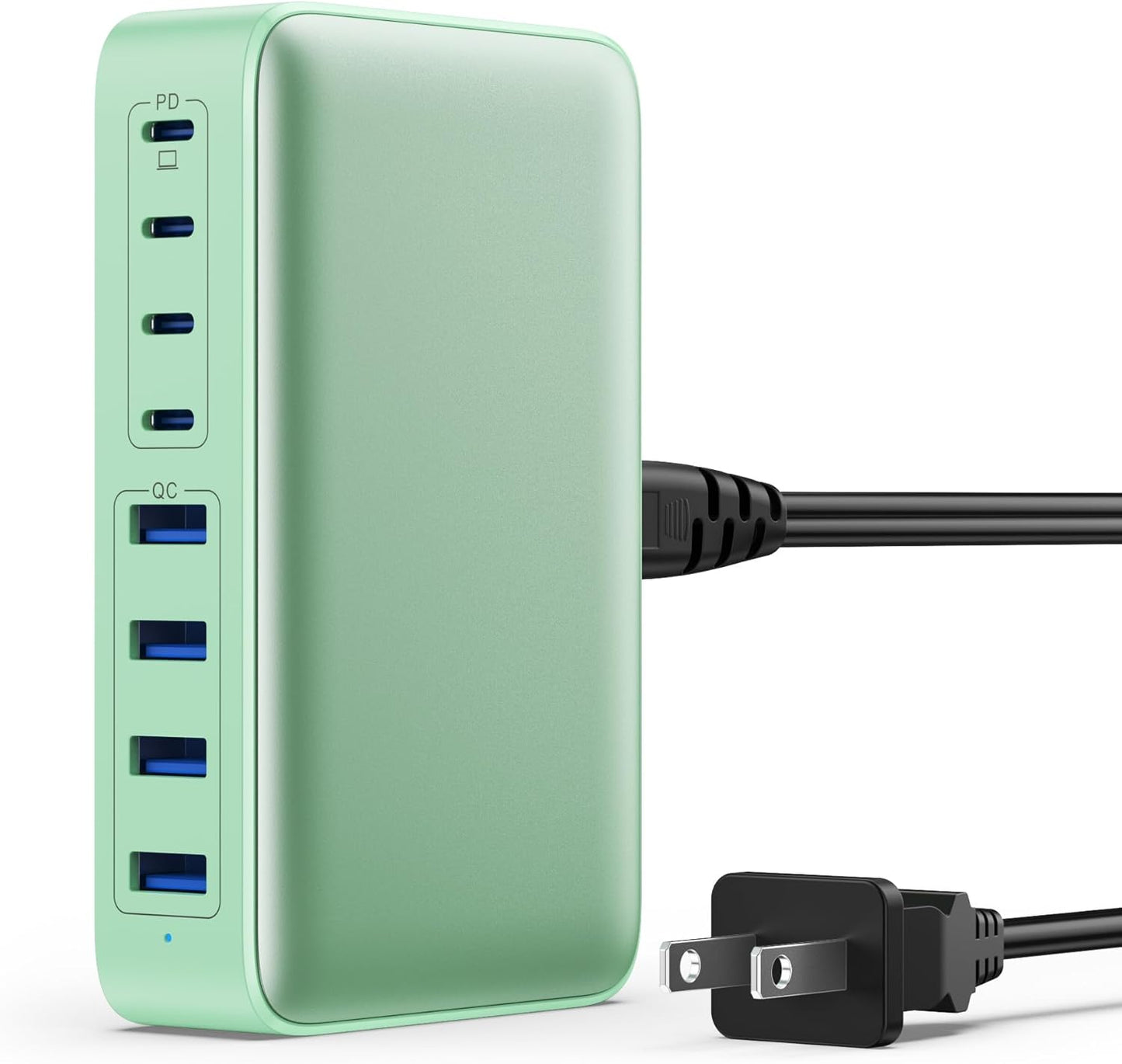 200W USB-C Fast Charging Station with 8 Ports, GaN III Technology, 65W Laptop Charger Adapter - Black