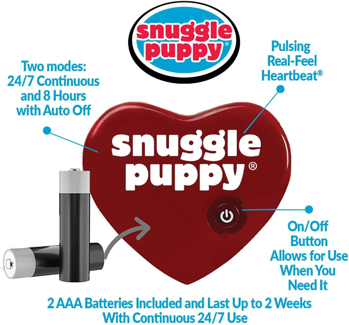 Snuggle Puppy Heartbeat Plush Toy Dogs - Anxiety Relief, Calming Support - Comfort Companion Behavioral Training - Biscuit Color