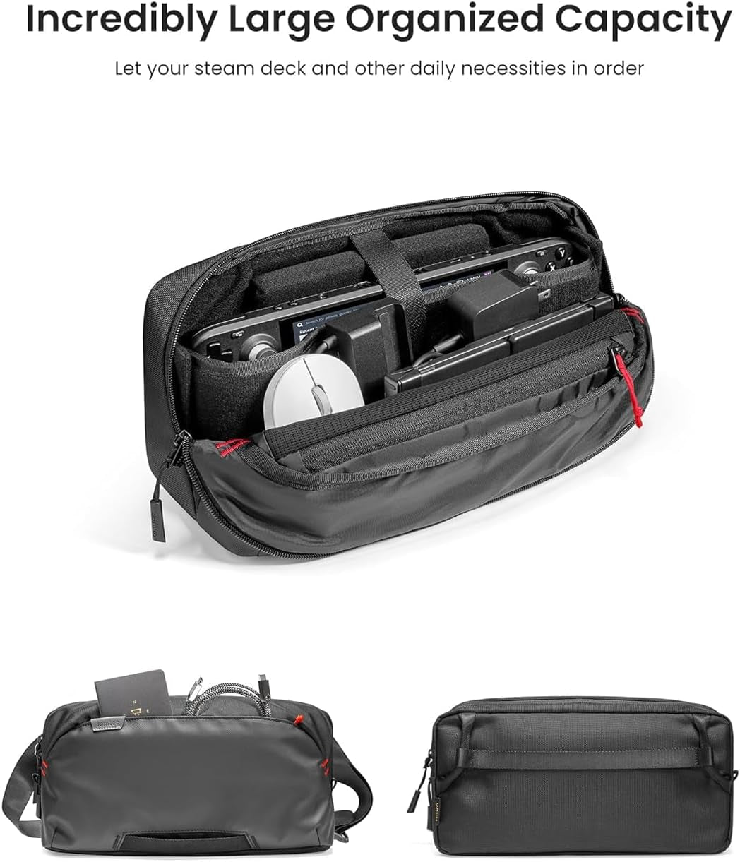 Portable Carrying Case for Steam Deck, Steam Deck OLED, Legion Go, and Asus ROG Ally - Protective Shoulder Bag with Storage Pockets