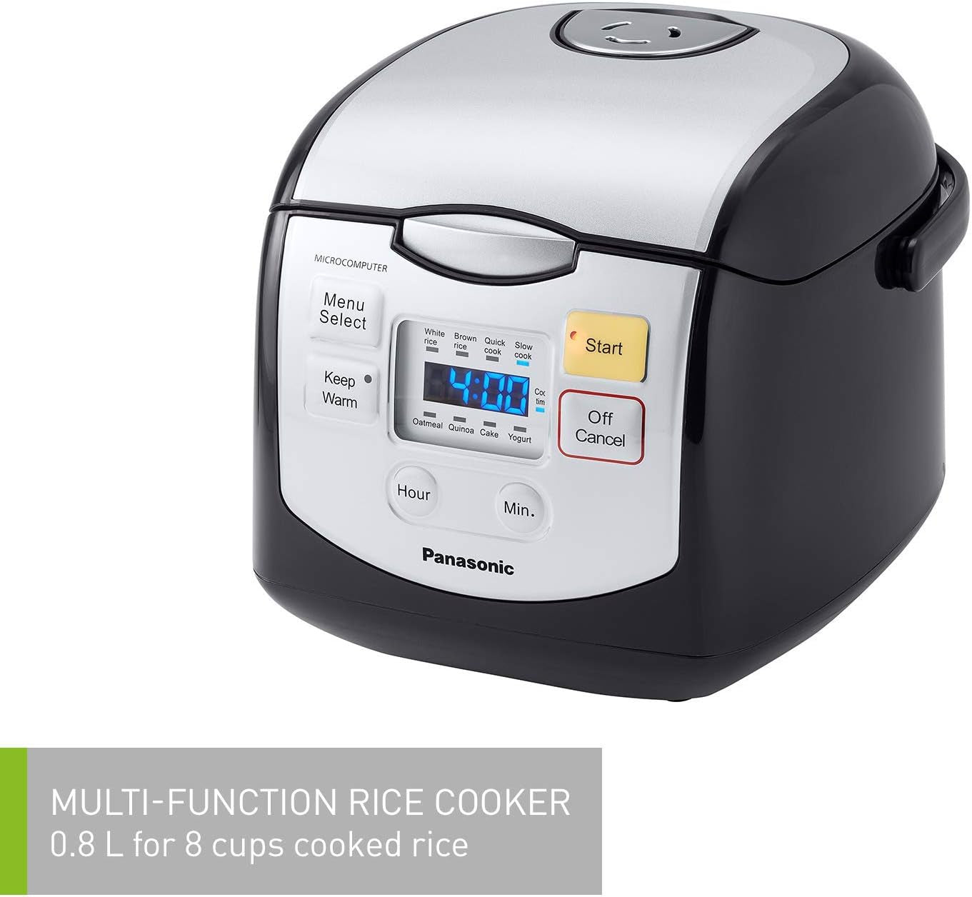 4-Cup Black Uncooked Rice Cooker and Multi-Cooker