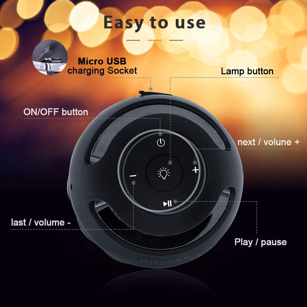 Outdoor Bluetooth Speaker with Flame Effect, Waterproof Wireless Speaker with LED Torch Light, 5W Stereo Sound, Ideal for Garden and Porch Gatherings, Bluetooth 5.0