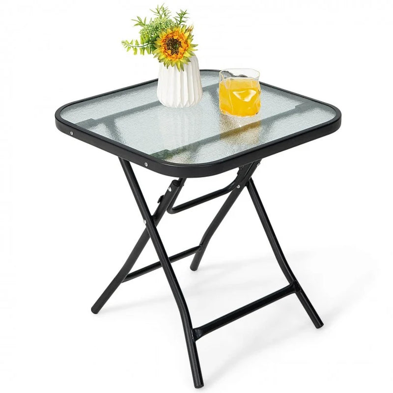 18-Inch Square Patio Bistro Table with Durable Rustproof Frame
