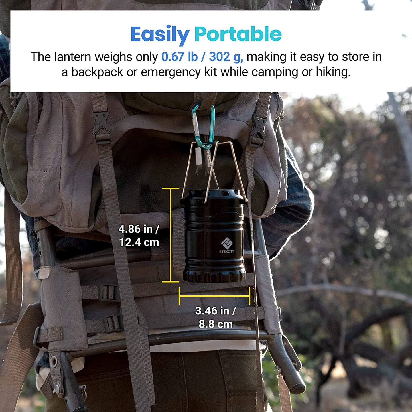 2-Pack LED Camping Lanterns with Magnetic Base and Adjustable Brightness - Emergency Survival Kit for Hurricanes, Storms, and Power Outages (Batteries Included)