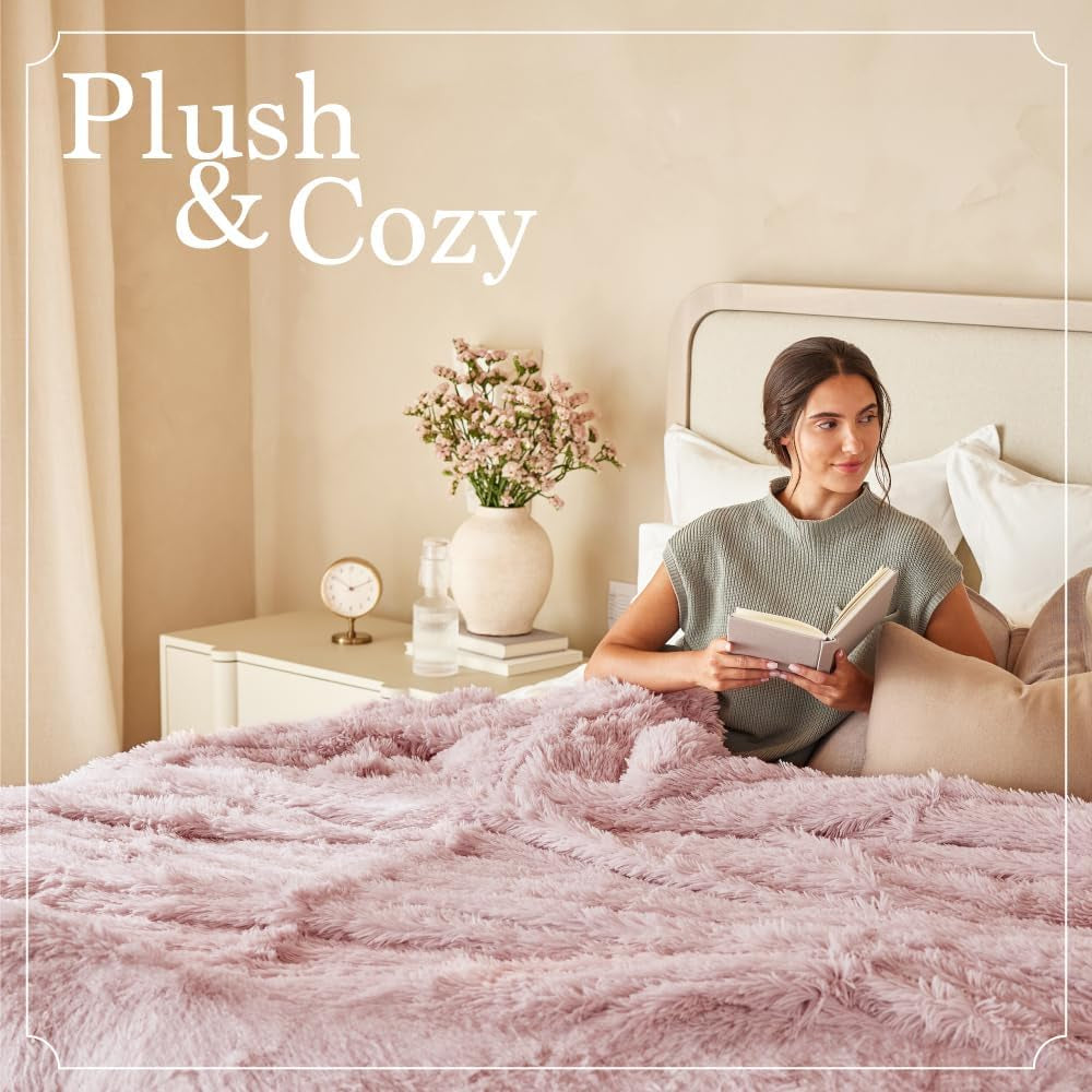 Soft Fluffy Warm Shag - Sherpa Throw Blanket, Luxury Thick Fuzzy Blankets, Washable Accent Throws
