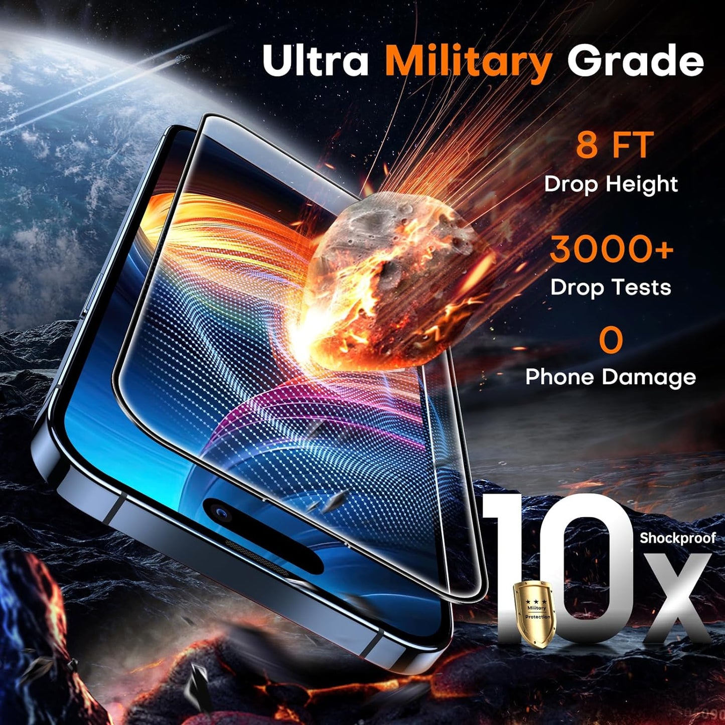 2-Pack Tempered Glass Screen Protector for iPhone 15 Pro - Instant Installation, Auto-Dust Removal, HD Clarity, Unbreakable 9H+ Hardness