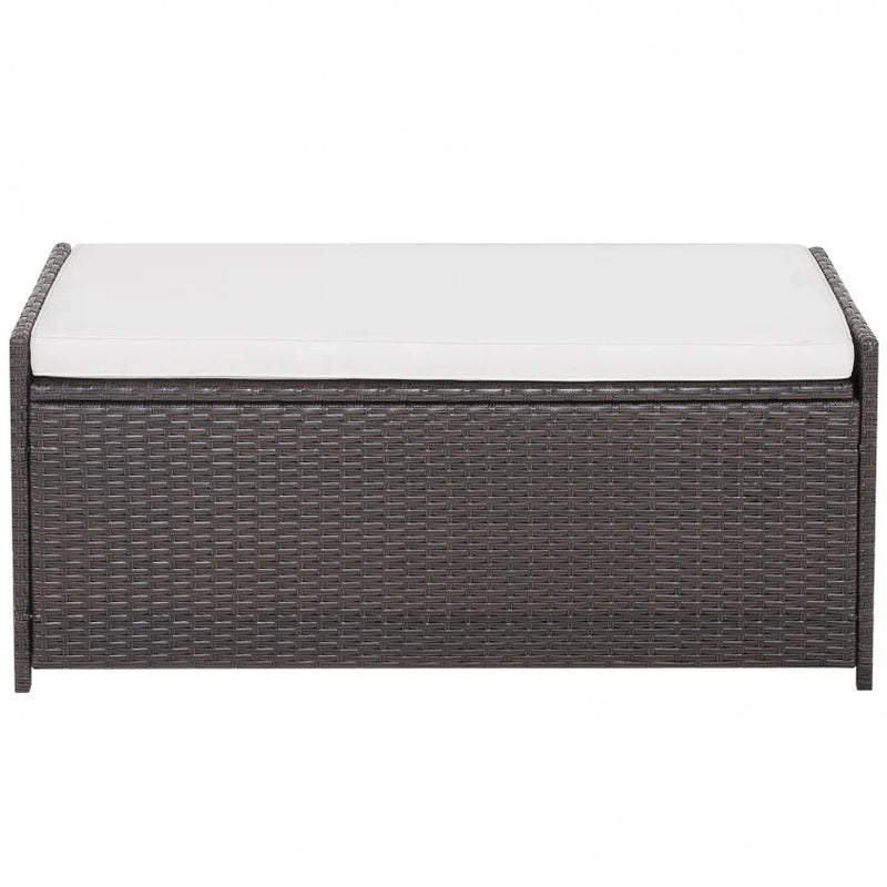 34-Gallon Patio Storage Bench with Cushioned Seat and Zippered Liner