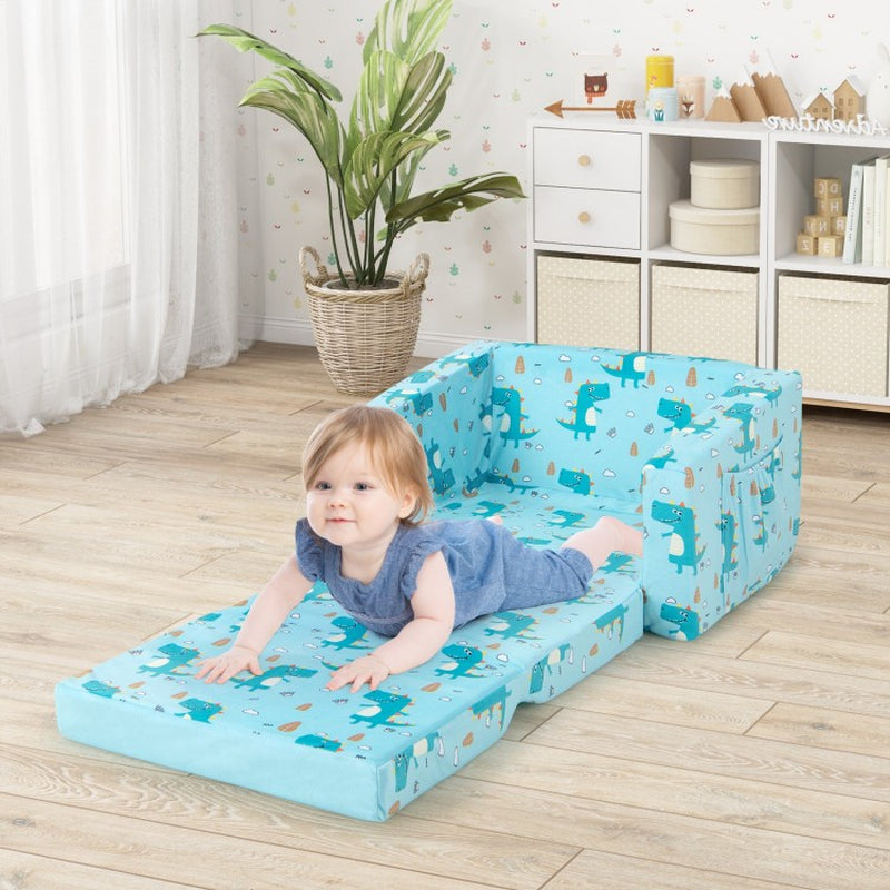 Children's Recliner Sofa with Convertible Sleeper Bed Functionality