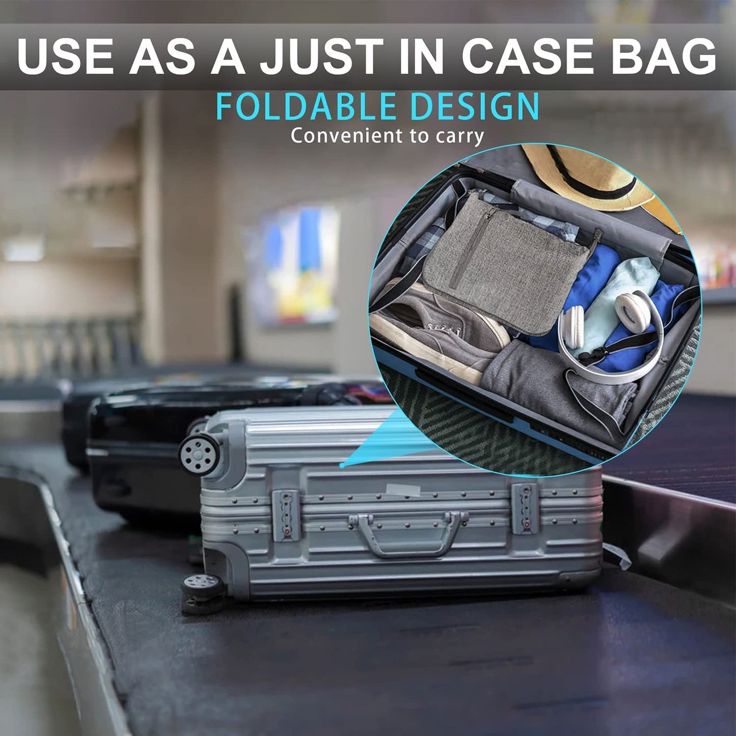 Men's Travel Duffle Bag with Shoe Compartment, Foldable Waterproof and Tear-Resistant Overnight Bag Available in 65L, 85L, and 115L