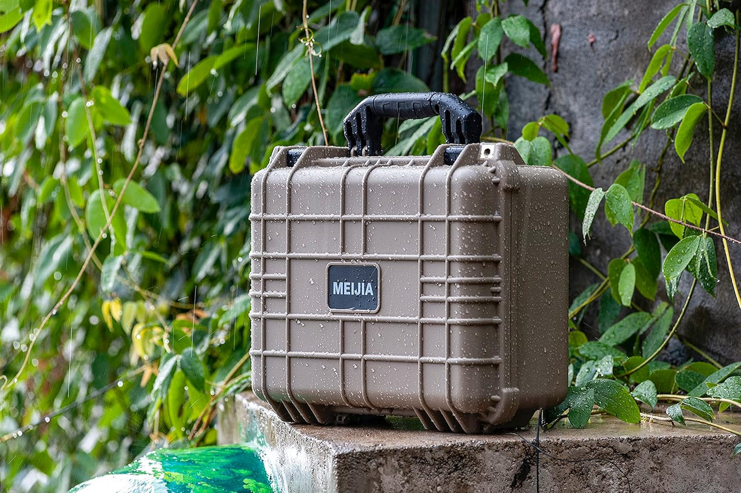 Portable All-Weather Waterproof Camera Case - Customizable Foam Insert - Drones, Equipment, Firearms, 15.98 x 12.99 x 6.85 Inches (Desert Tan)