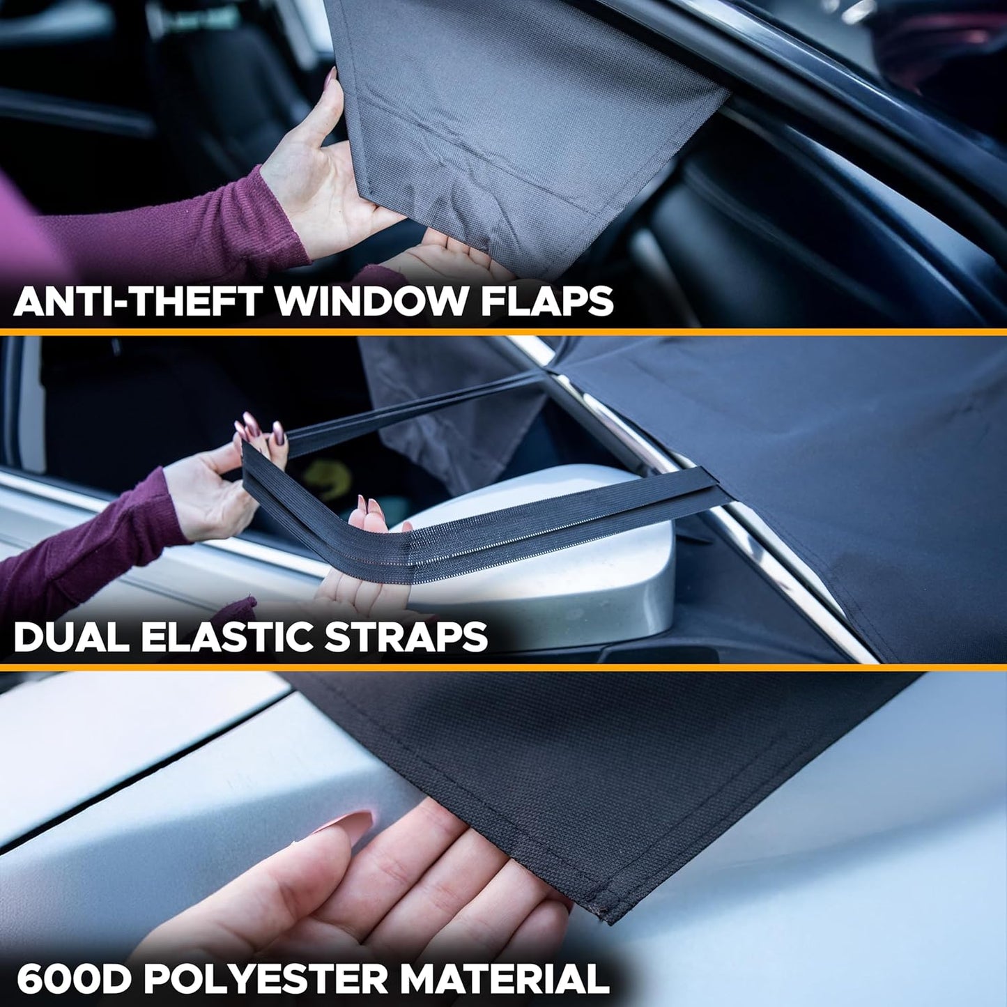 Windshield Cover for Ice and Snow | Enhanced 600D Oxford Fabric | Durable | Standard Size (69 X 42 Inches)