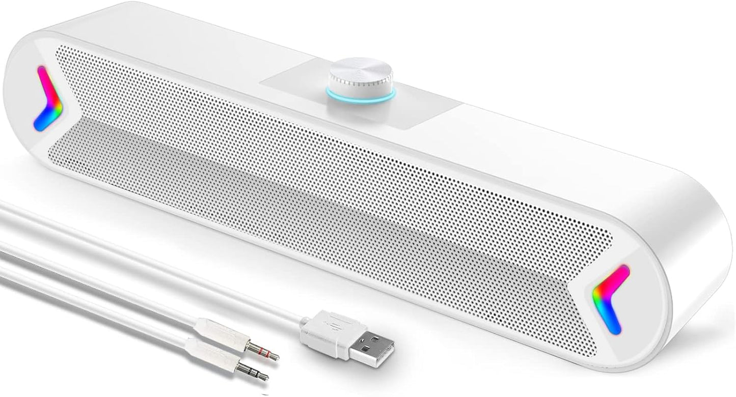 Wired USB-Powered Computer Speakers with 10W Clear Sound for Gaming and Desktop Use