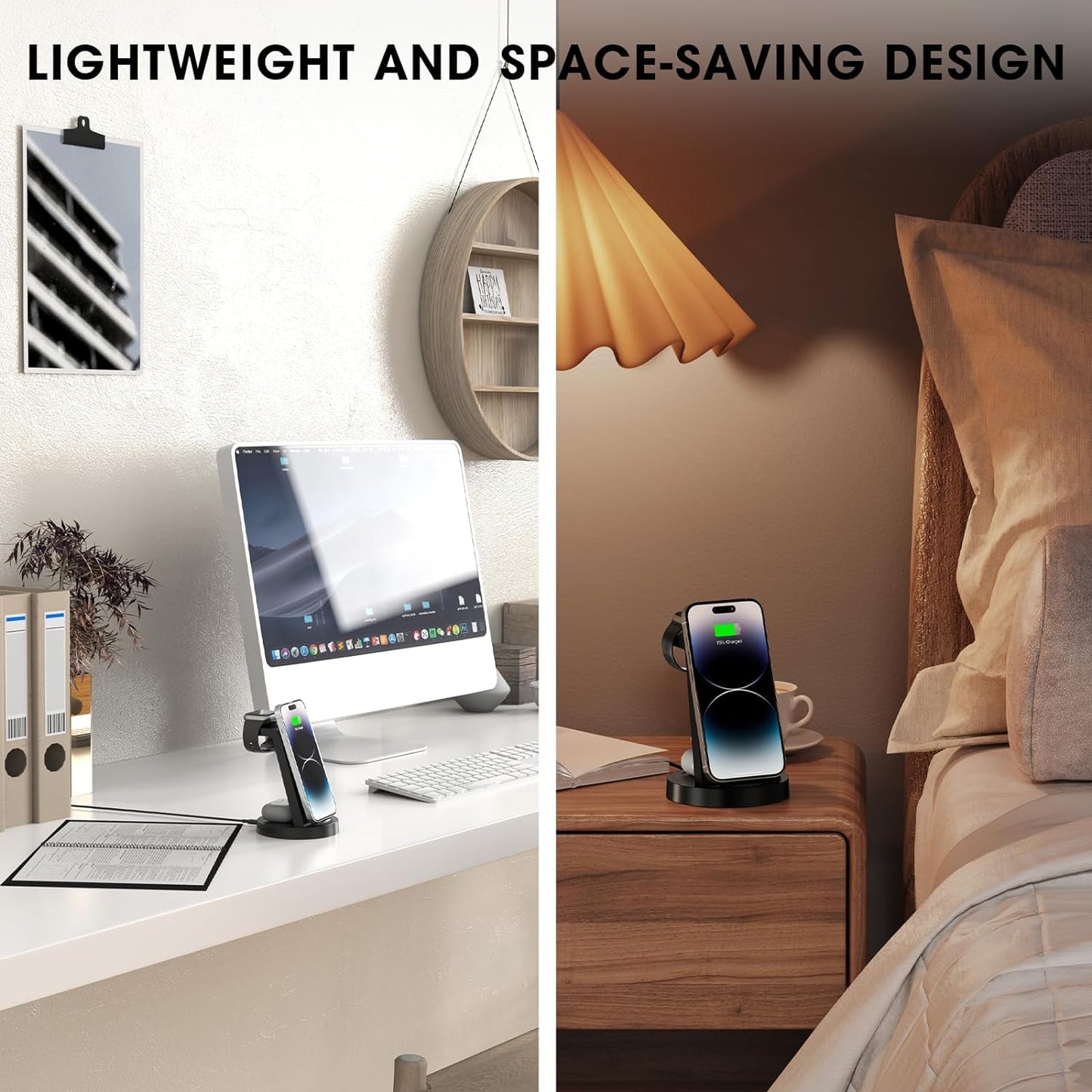 3-in-1 Wireless Charging Station for iPhone, Apple Watch, and AirPods - Compatible with iPhone 16, 15, 14, 13, 12, 11, X, Pro Max