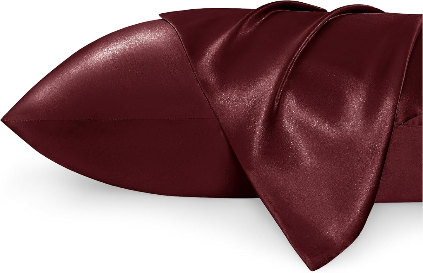 King Size Satin Pillowcases - 2 Pack, 20x36 Inches, Envelope Closure for Hair and Skin Care