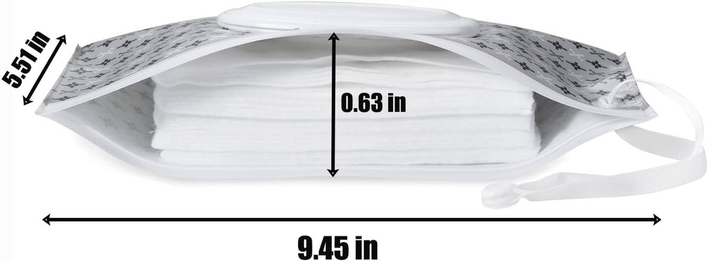 4 Pack Baby Wipe Dispenser, Reusable Container, Baby Wipes Holder, Travel Wipes Case, Portable Wipes Dispenser Pouch
