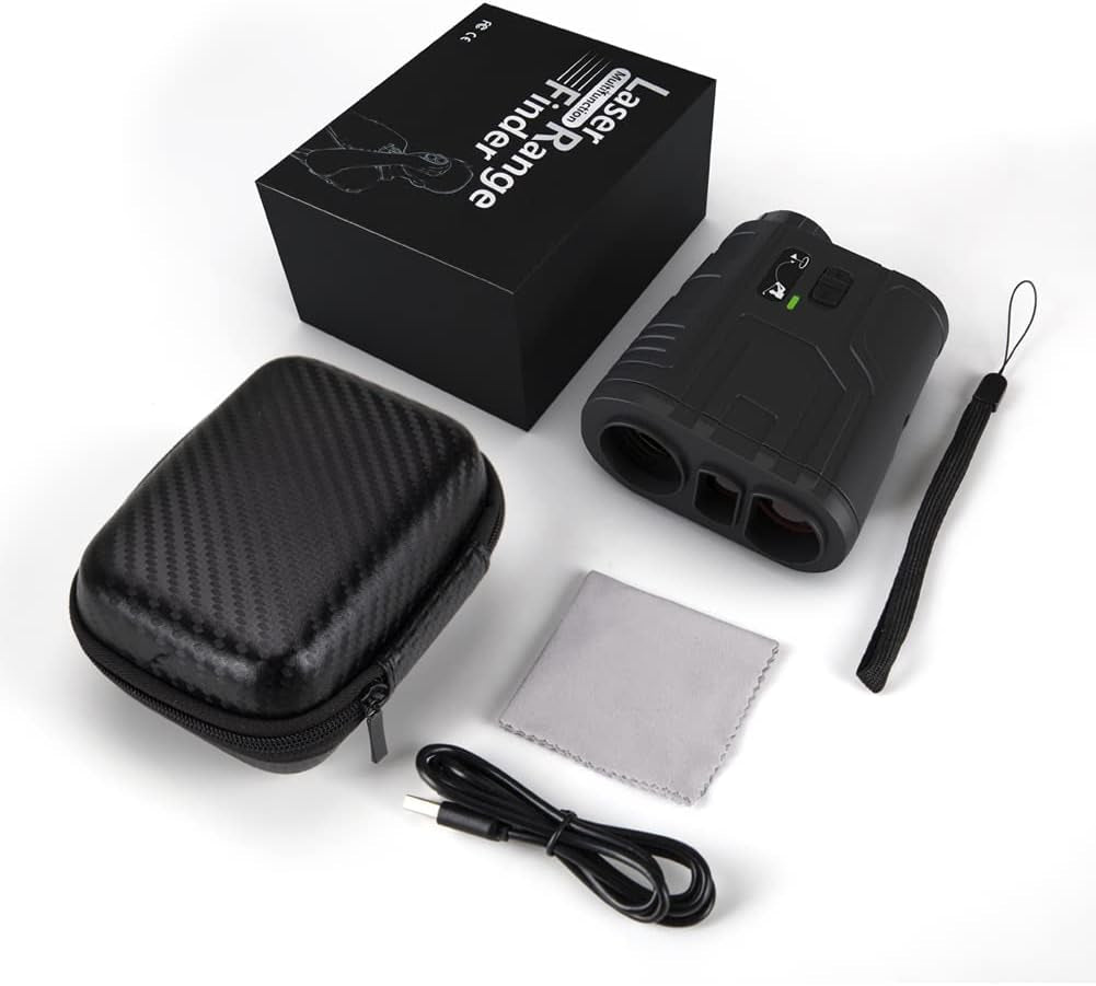 Laser Rangefinder for Golf and Hunting with Slope Switch, Flagpole Lock, Altimeter, Speed, and Distance Modes - Type-C Rechargeable