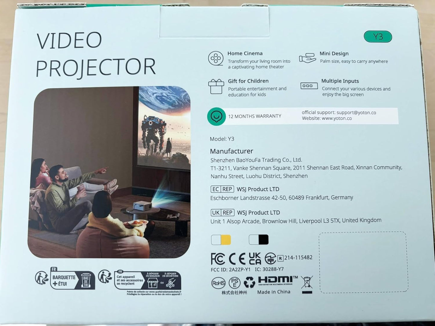 Mini Portable 1080P Full HD Projector - Outdoor Home Theater Compatible with Fire Stick, HDMI, USB, PS5, Xbox, iOS, Android, Laptop