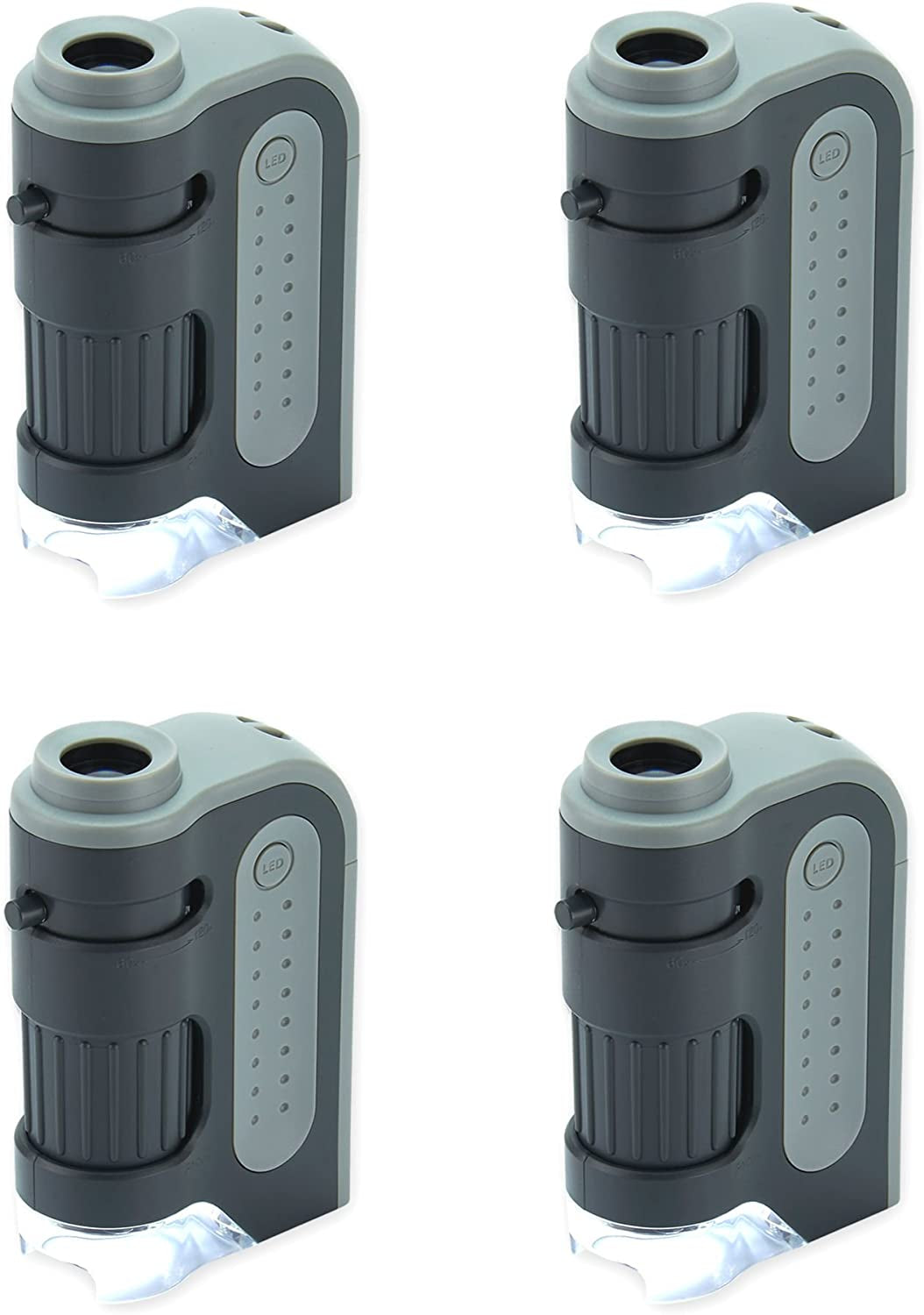 60X-120X LED Lighted Portable Microscope for Educational Use - Handheld Mini Microscope for Students and Adults