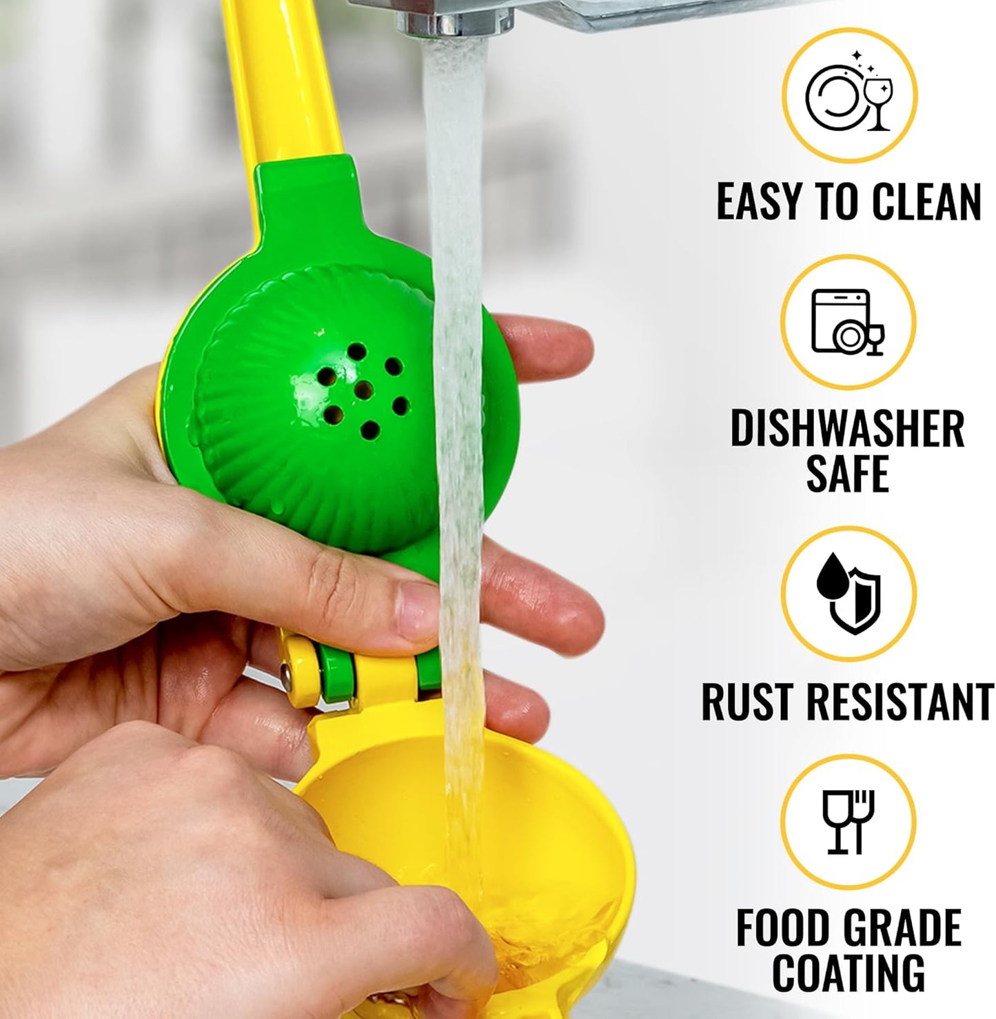 Professional 2-In-1 Manual Lemon Squeezer - Durable Hand Juicer for Maximum Juice Extraction - Effortless Cleaning Citrus Juicer