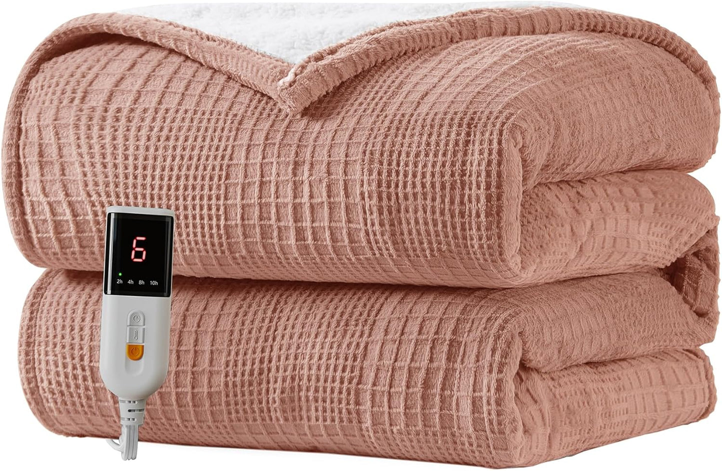 Electric Heated Blanket Throw 50''x60'' - 6 Heat Settings, 2-10 Hour Auto Shut-Off, ETL Certified, Machine Washable (Black)