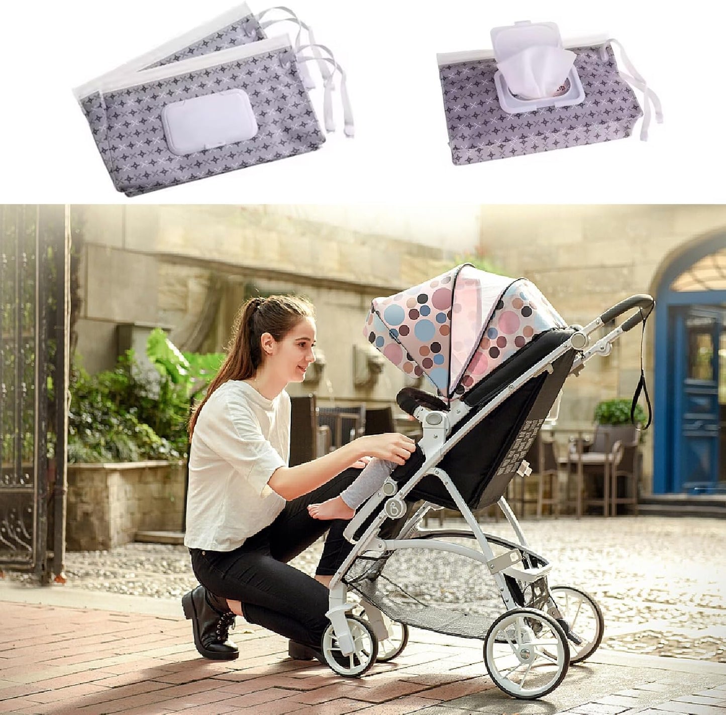 4-Pack Portable Refillable Baby Wipe Dispenser -Great for Travels, and Outdoor Activities