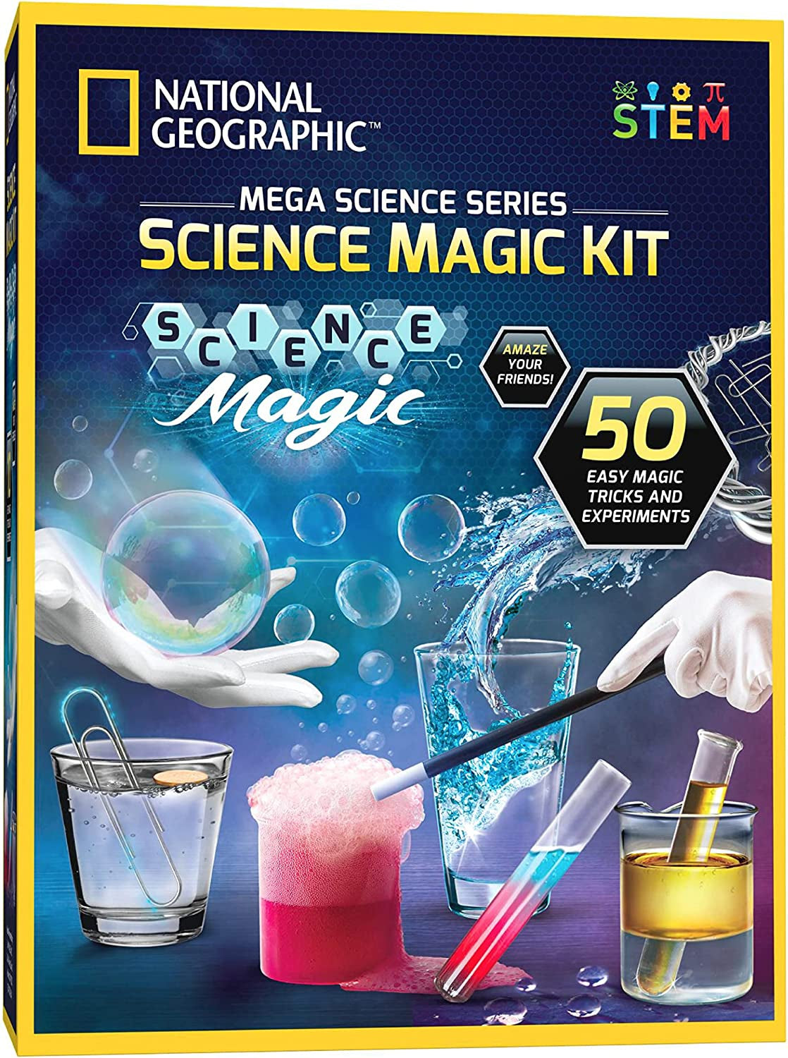Science Magic Kit: 50 Unique Experiments and Magic Tricks for Kids - Chemistry Set Educational Toy