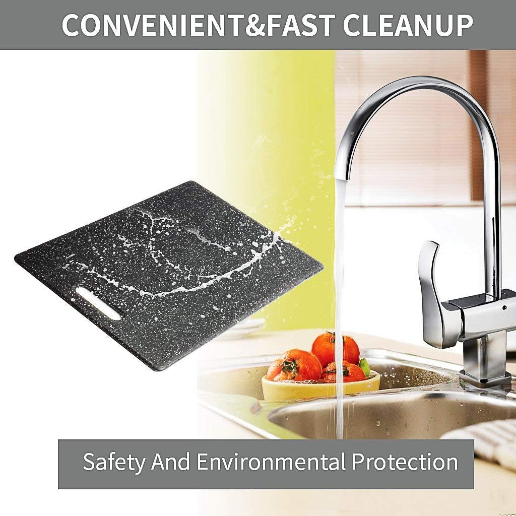 3-Piece Plastic Cutting Board Set with Unique Marble Design - Dishwasher Safe for Meat, Vegetables, and Fruits