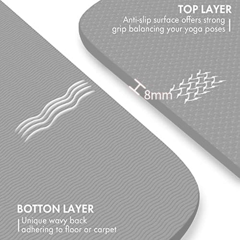 Extra Large Non-Slip Yoga Mat (6' x 4') - Thick TPE Exercise Mat for Yoga, Pilates, and Gym Workouts, Suitable for Men and Women