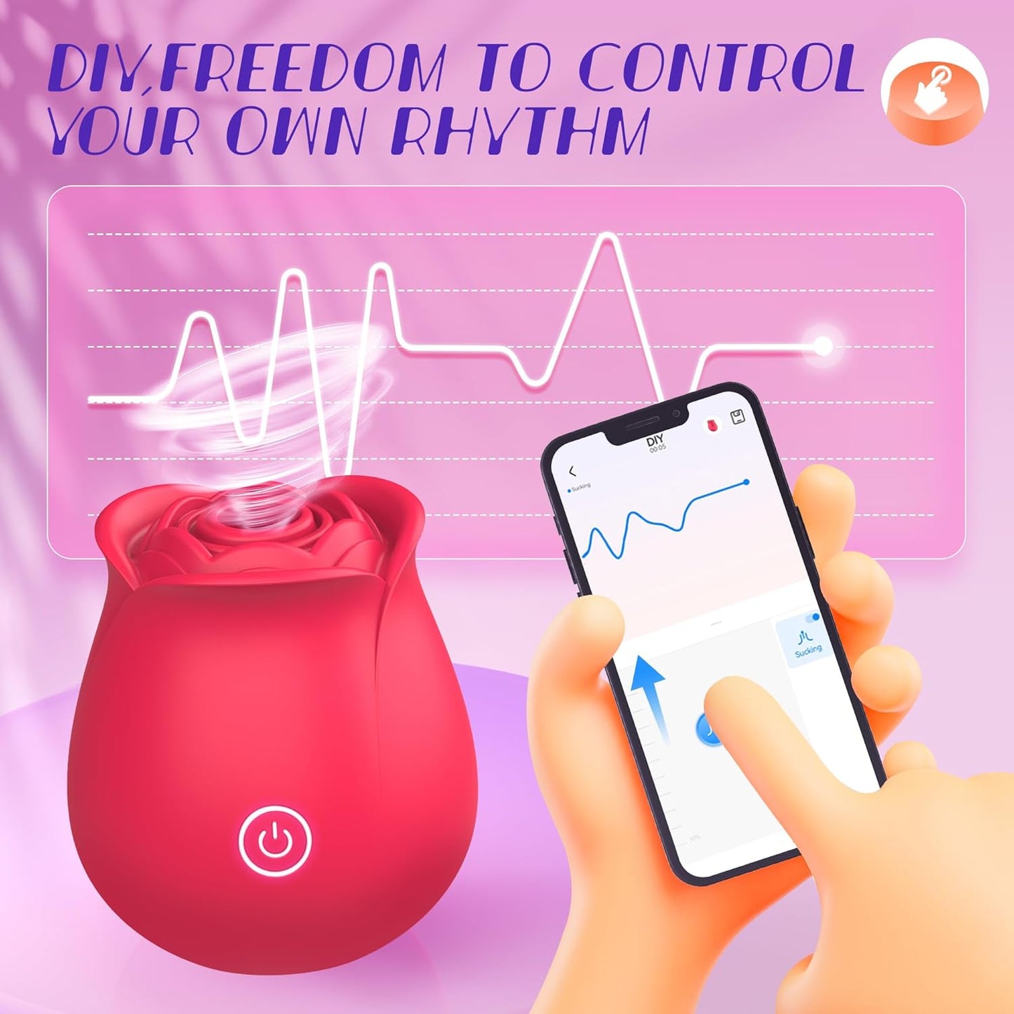 Rose Sex Toys Dildo Vibrators Sucking Sex Toys for Women Clitoral Nipple Stimulator G Spot Vibrators, Suction Vibrator Rose Sucker Sex Toy for Woman Female Couples, USB Rechargeable Adult Toys
