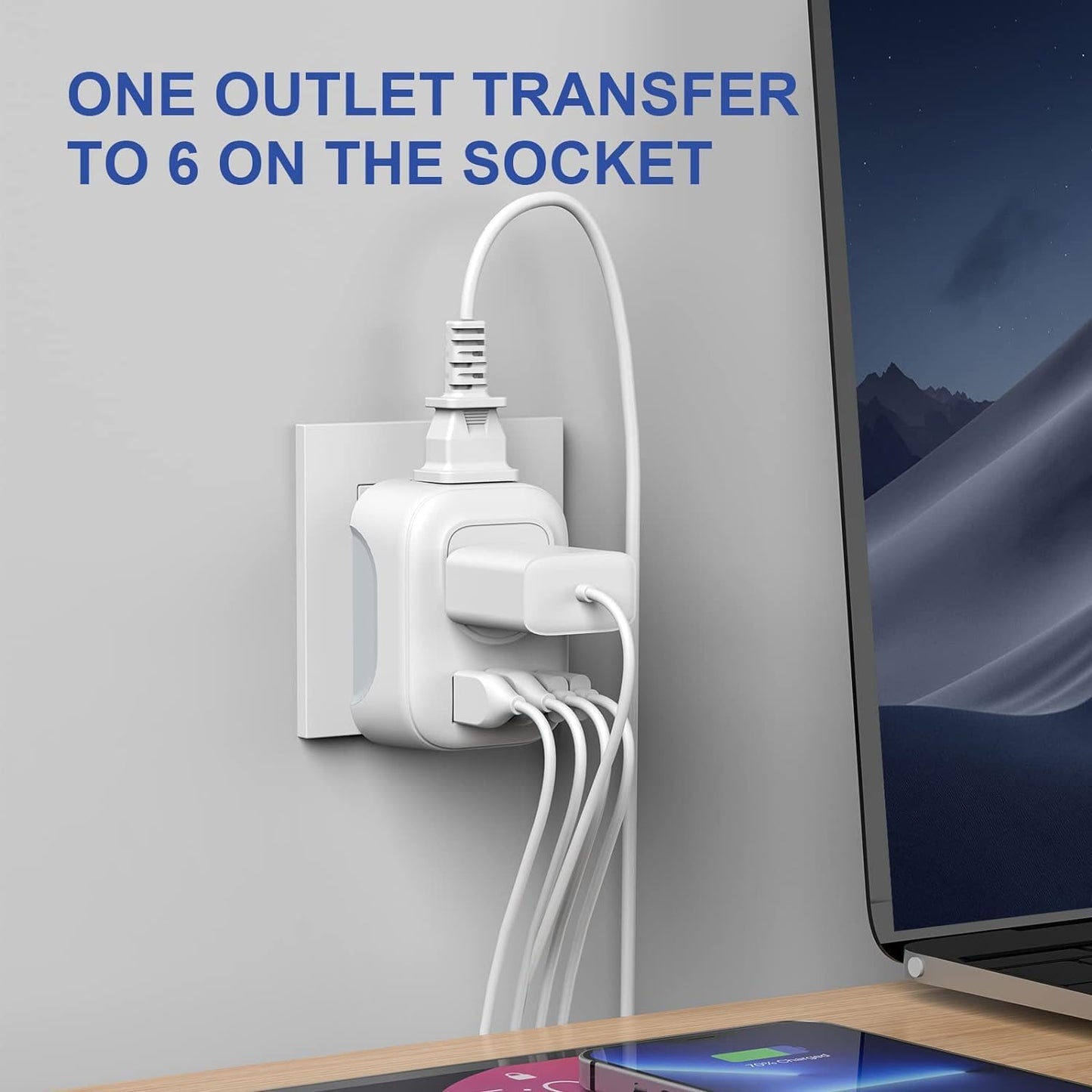European Travel Plug Adapter Set - 2 Pack International Adapter with Dual Outlets and 4 USB Ports (2 USB-C) - 6-in-1 Type C Charger for US to Europe (Italy, Spain, France)