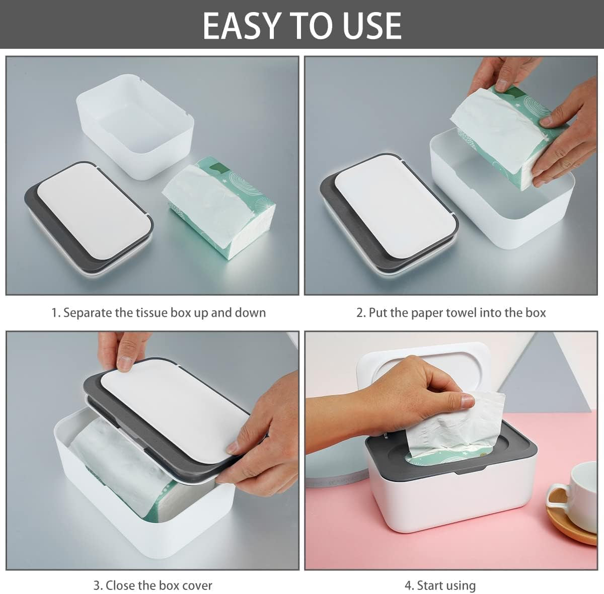 Perfect Pull Wipes Dispenser, BPA free, Non-slip feet