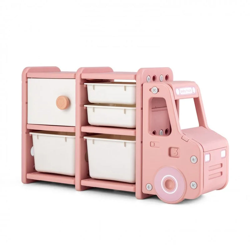 Toddler Truck Storage Organizer Featuring Plastic Bins