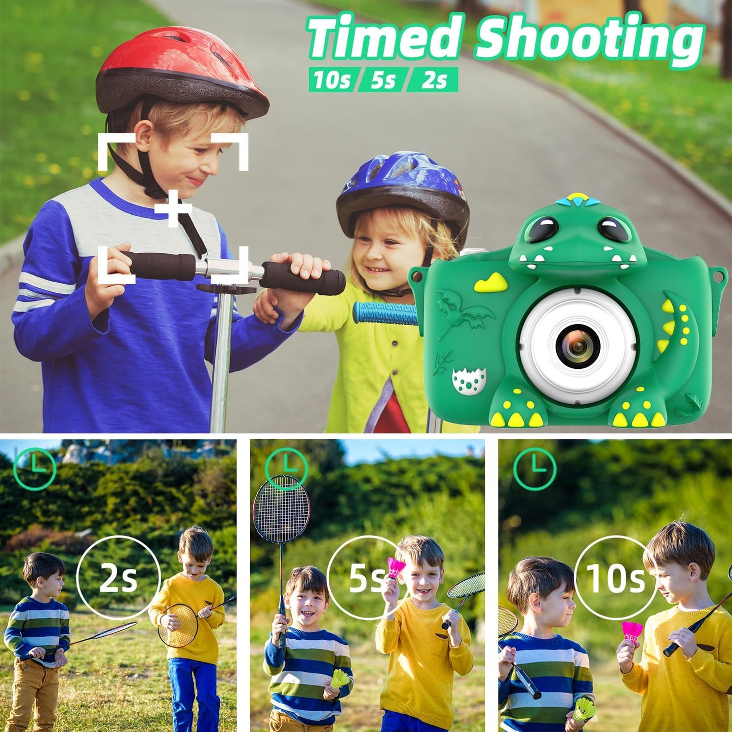 Digital Kids Camera for Ages 3+ 64GB Card