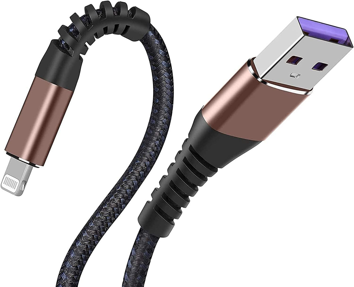 Apple MFi Certified 2-Pack Lightning Charging Cables for iPhone and iPad (1ft, Brown) - Fast Charging Compatible with iPhone, iPad Mini/Air