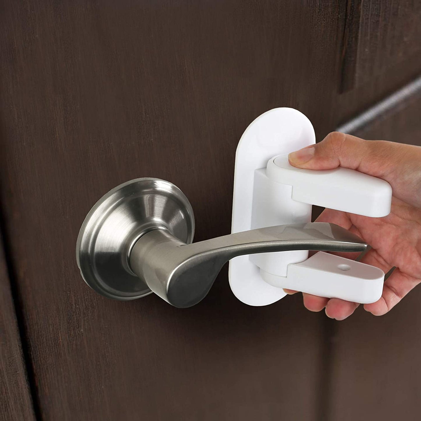 Child Safety Door Lever Lock (2 Pack) with 3M Adhesive for Secure Door and Handle Protection