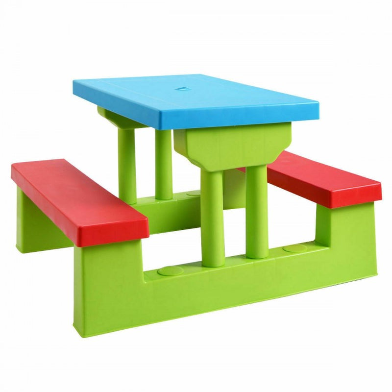 Children's Folding Picnic Table and Bench Set with Umbrella
