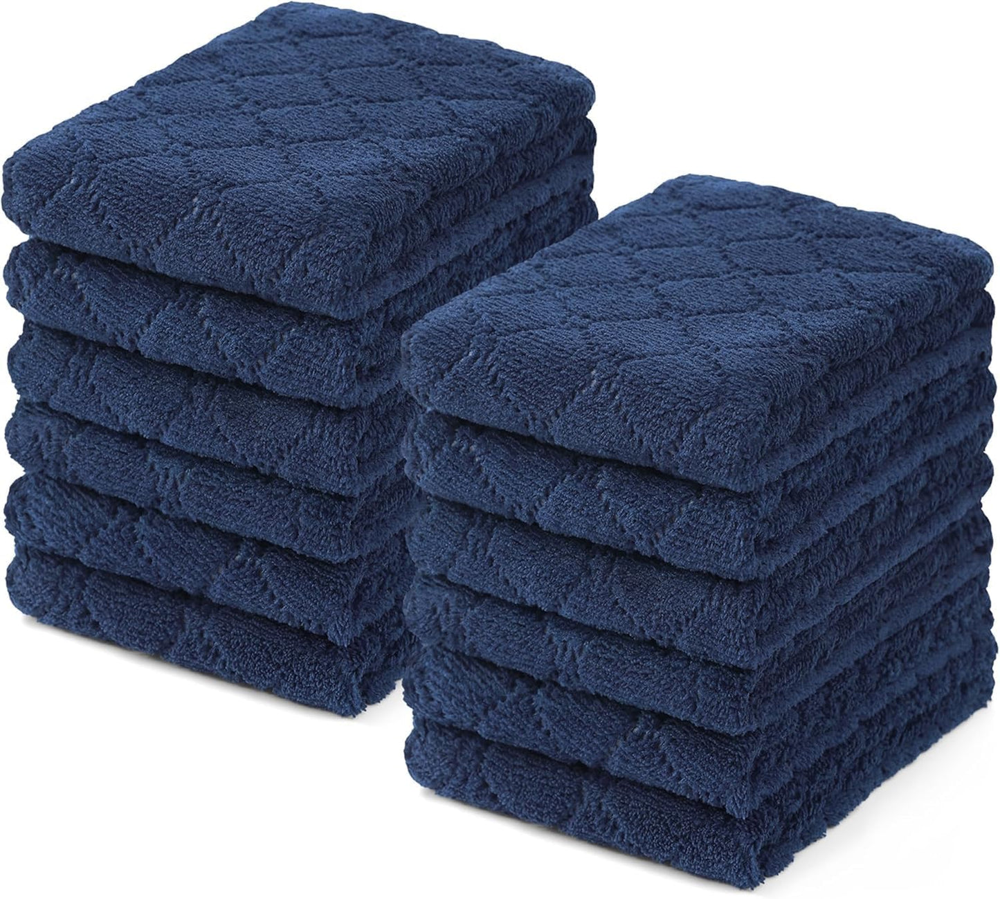 Microfiber Cleaning Cloths - 12 Pack, Ultra Soft & Absorbent Kitchen Towels, 10" x 10", Lint-Free Reusable Cloths