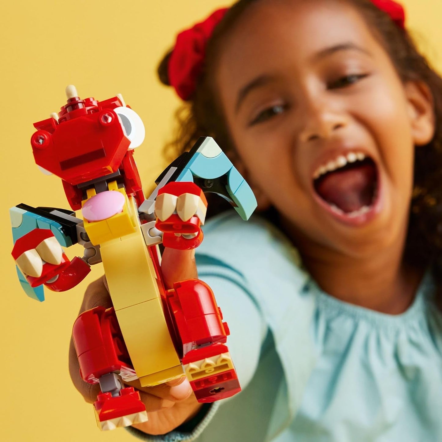 3-in-1 Transforming Red Dragon Toy Set - Converts to Fish and Phoenix, Ages 6+, Animal Toy Collection