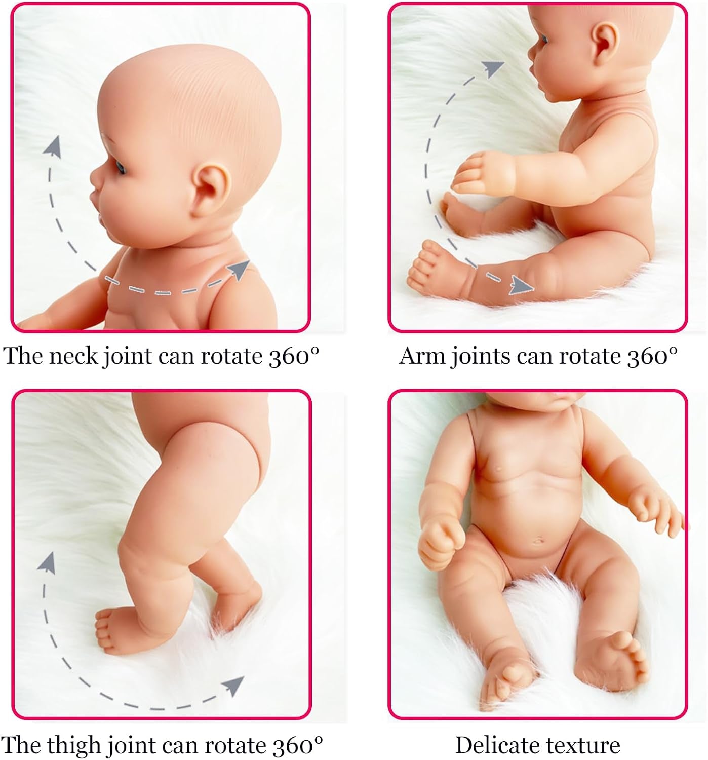 12-Inch Baby Doll Set with Clothing, Bassinet, Hat, Pillow, Blanket, and Pacifier