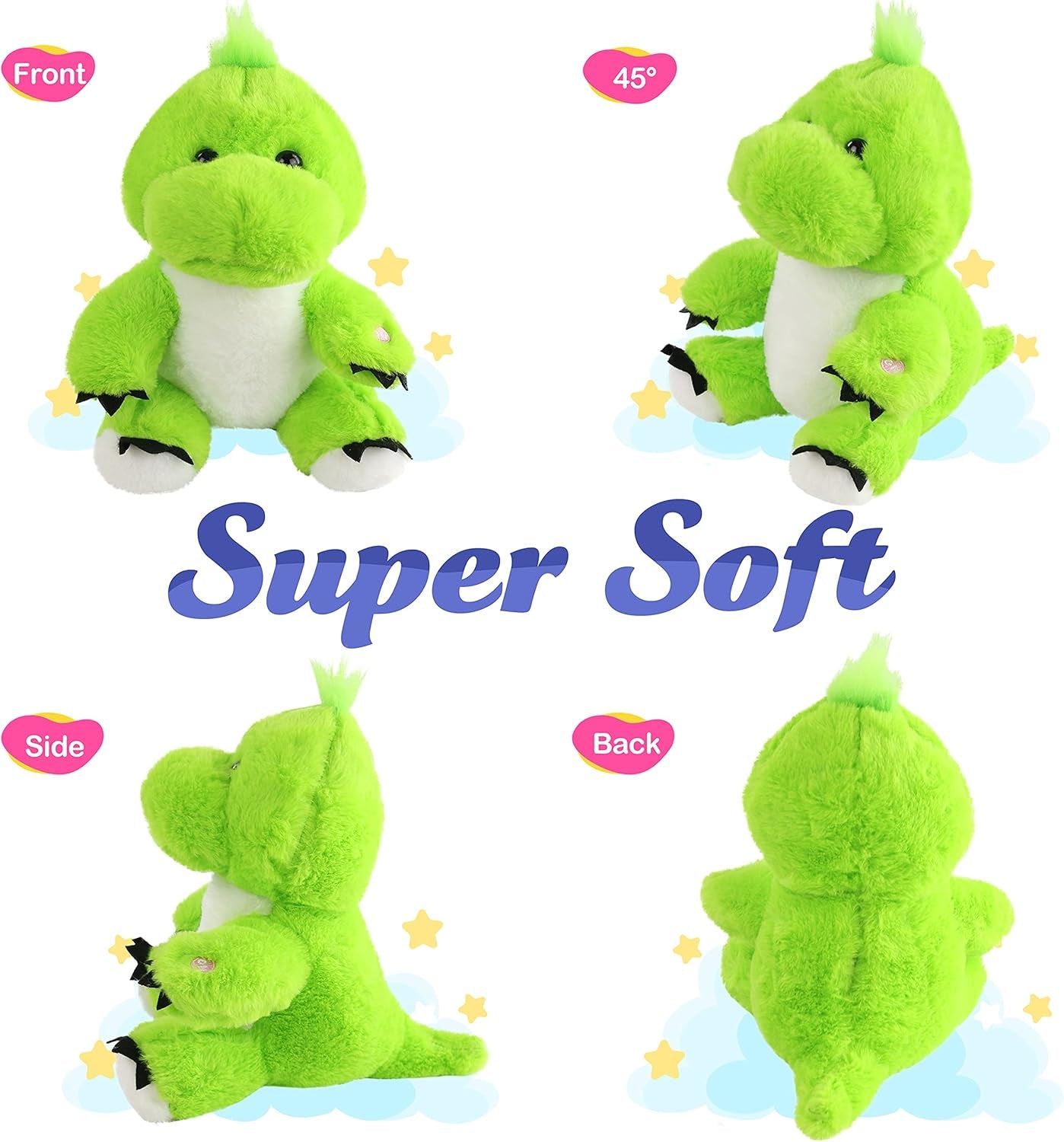 11'' Light up Dinosaur Stuffed Animals Cute LED T-Rex Soft Plush Toy Glow in the Dark
