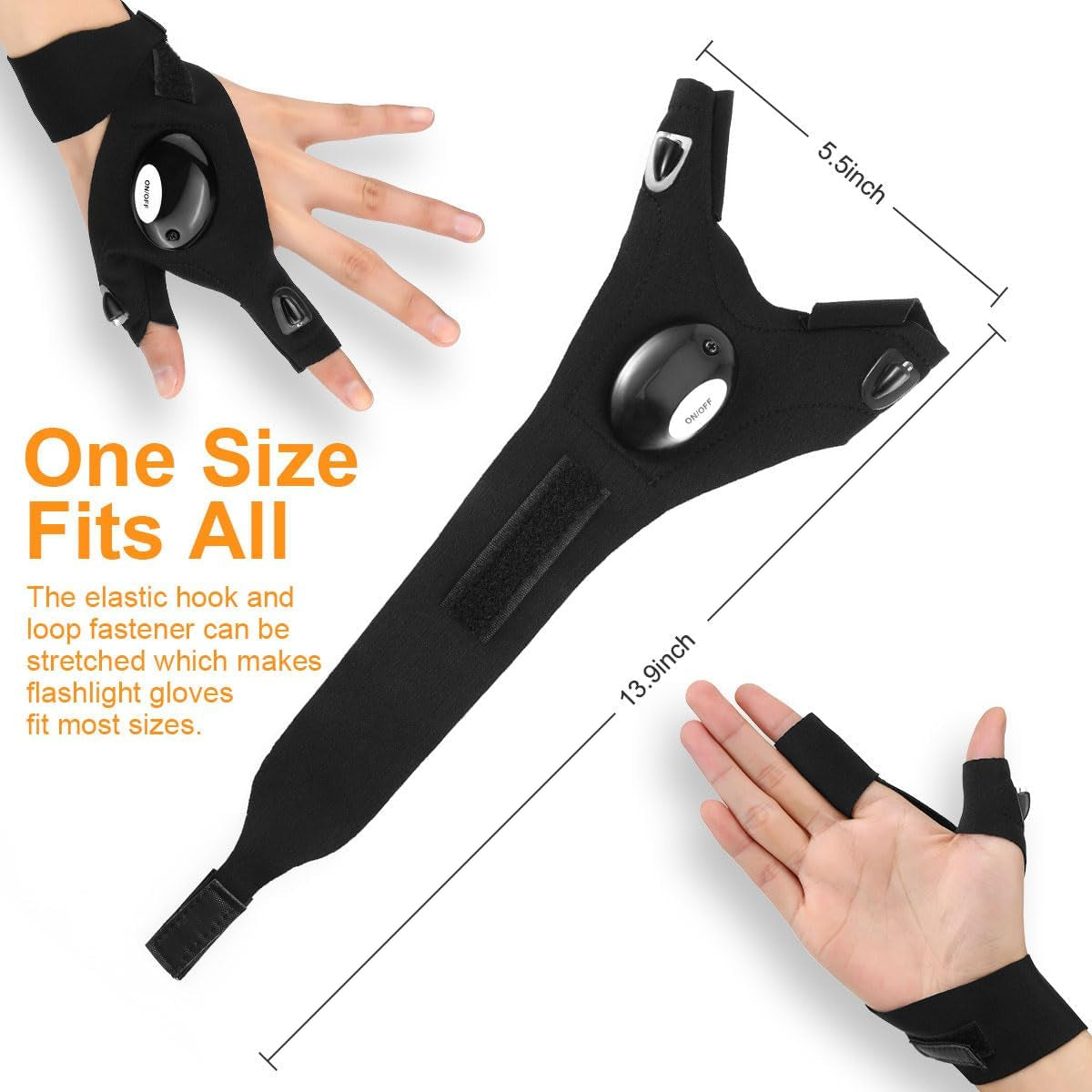 LED Flashlight Gloves - Hands-Free Finger Lights, Ideal Gifts for Men, Dads, and Husbands for Birthdays and Father's Day