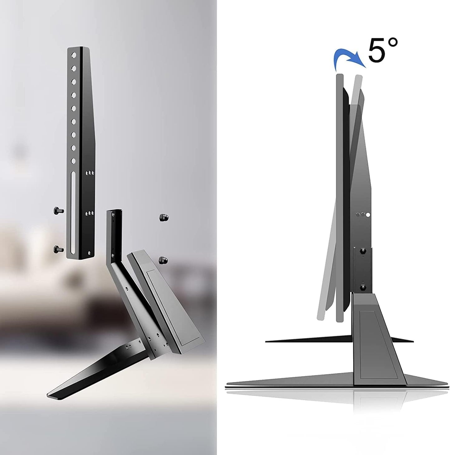 Universal Table Desk Pedestal TV Stand Tabletop Screen Monitor Riser for Most 23 to 42 Inch Flat Screen TV VESA up to 200 X 400Mm Capacity 40Kgs