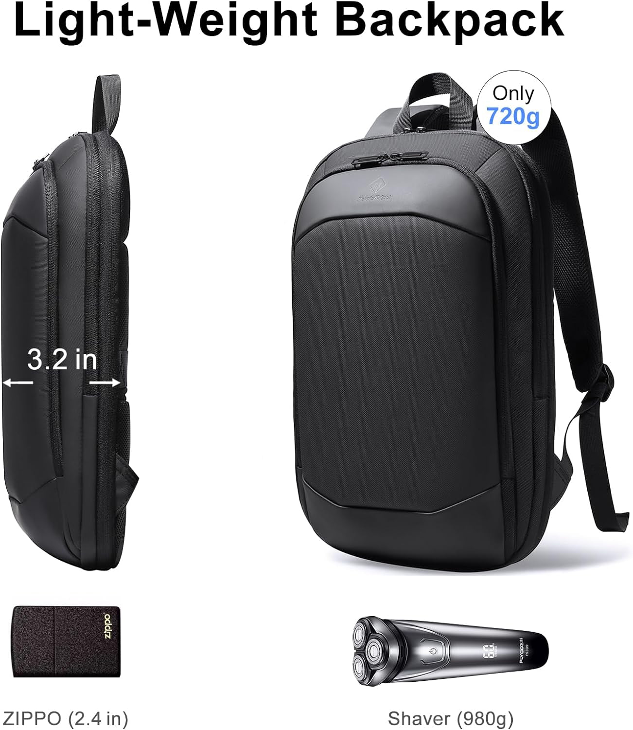 Slim Laptop Backpack, Waterproof Expandable Business Backpack, 15.6 Inch Lightweight Anti-Theft Travel and College Daypack