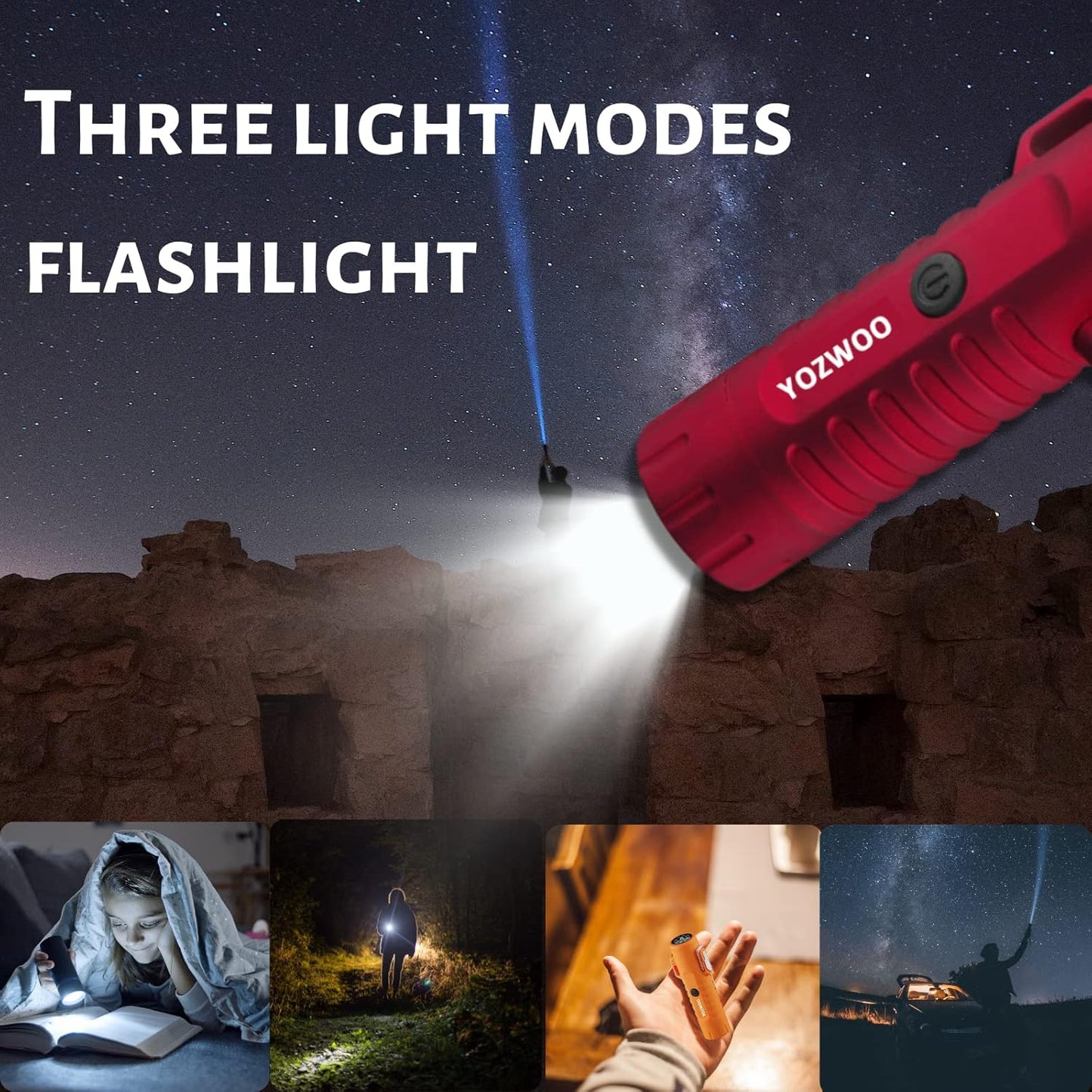 Rechargeable Dual Arc Plasma Lighter - Flameless, Waterproof, Windproof with LED Flashlight for Outdoor Use - Gift Box Included (Red)