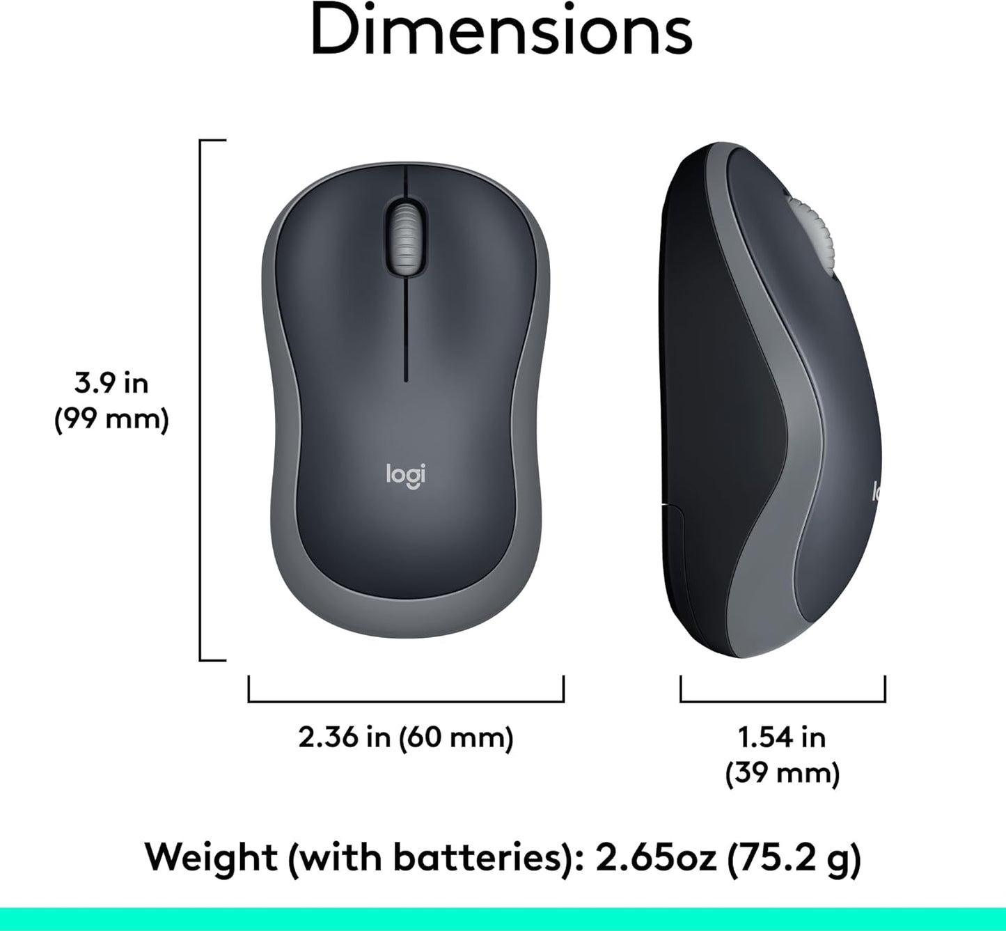 Wireless Keyboard and Mouse Combo for Windows - 2.4 GHz Connectivity, Compact Design, 8 Multimedia and Shortcut Keys, 2-Year Battery Life