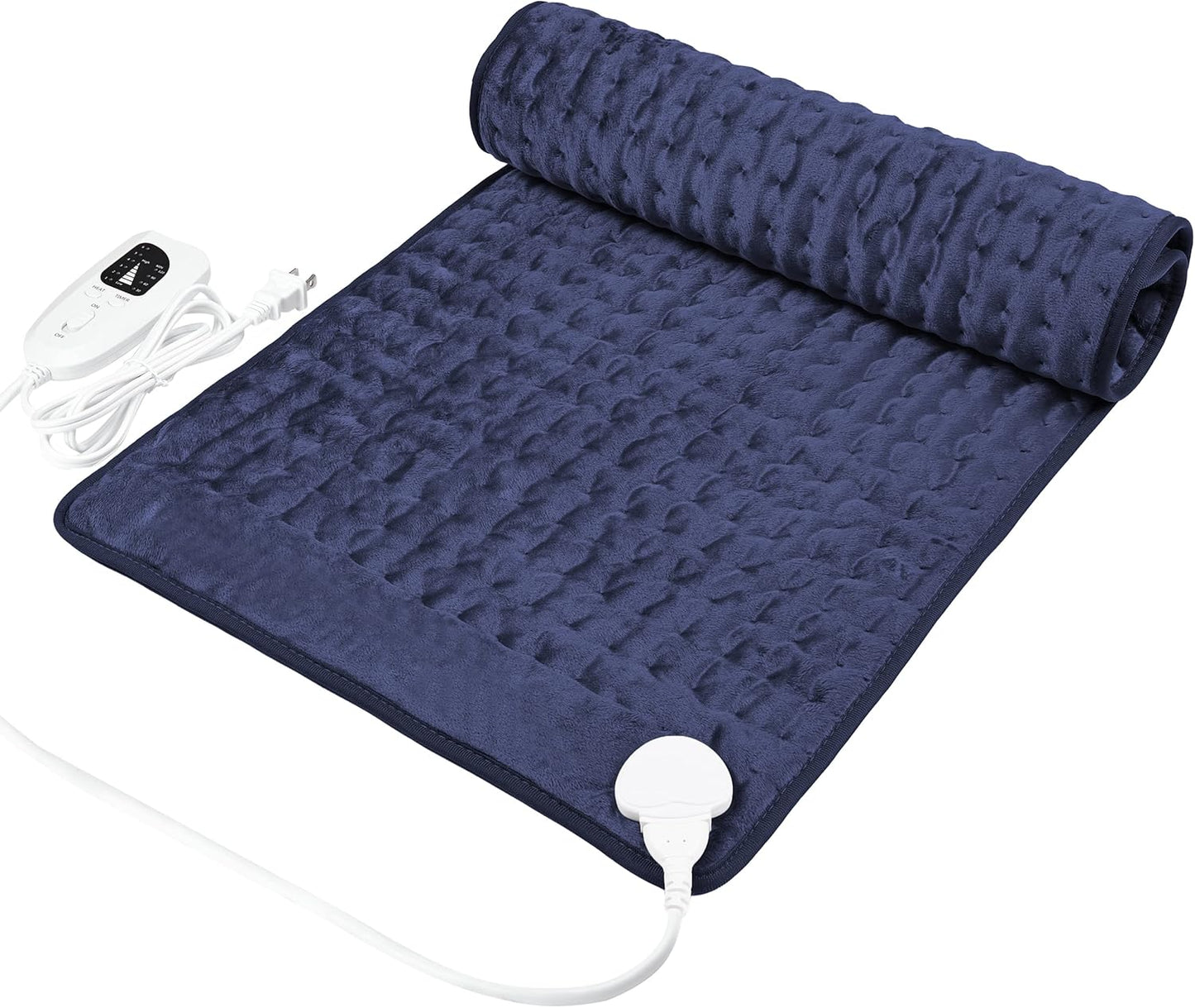 Electric Heating Pad with Moist and Dry Heat Options, Adjustable Temperature and Timer Settings