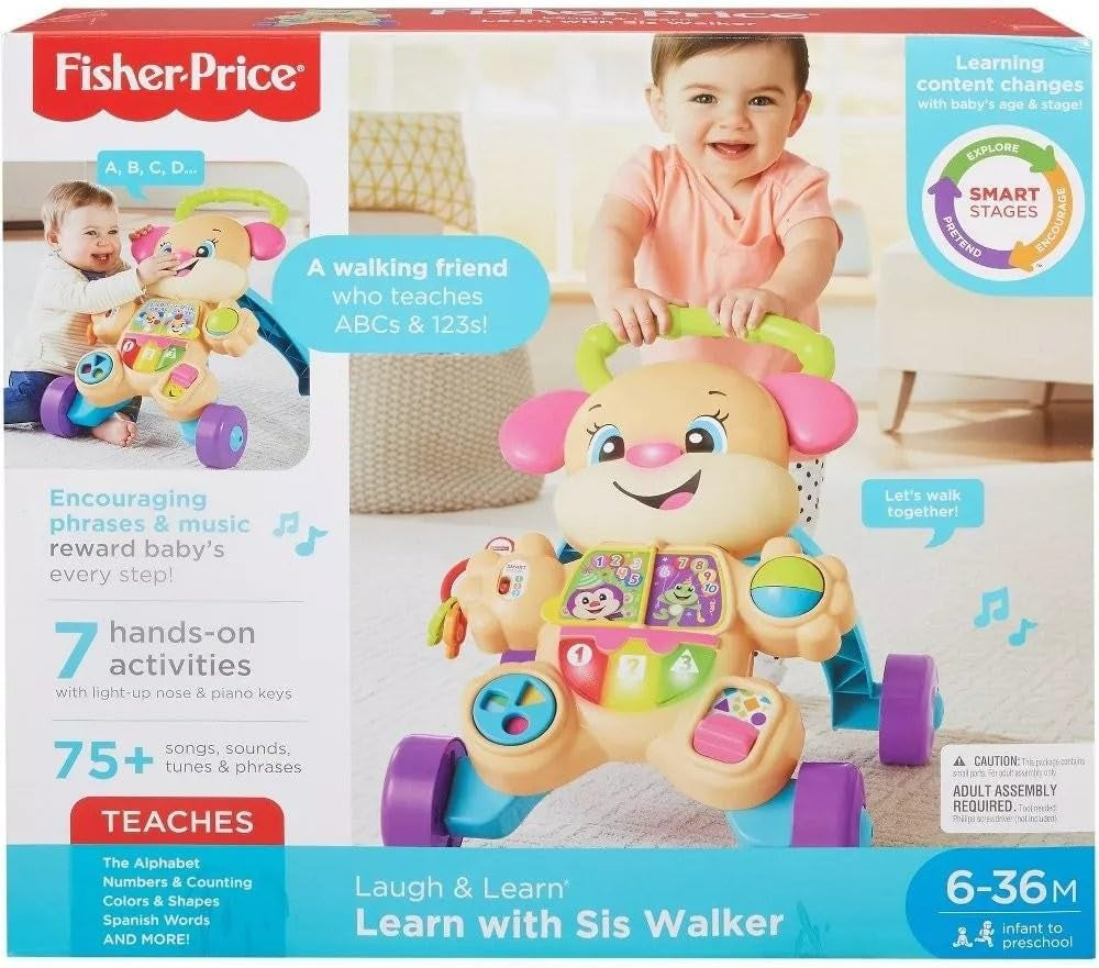 Infant Learning Walker - Music, Lights, Activities - Laugh & Learn Smart Stages by Sis for Ages 6+ Months