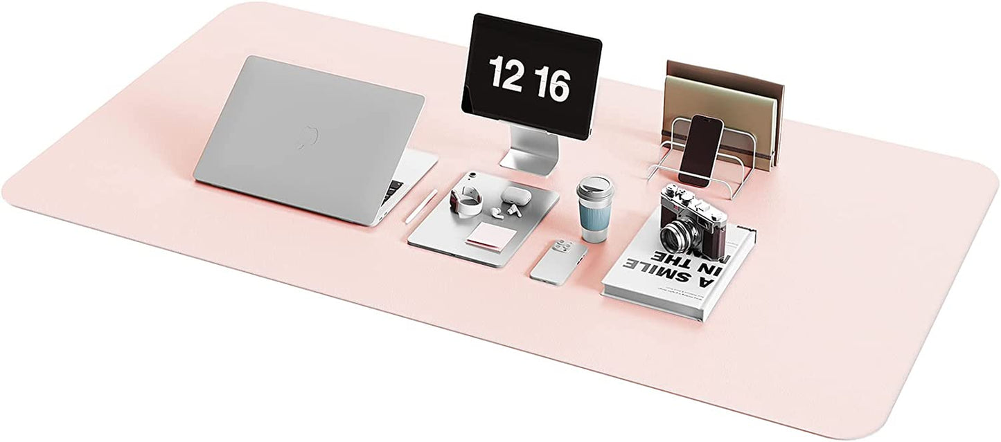 Non-Slip Waterproof PVC Leather Desk Pad, Ultra-Thin Large Mouse Pad, Easy-Clean Writing Mat (Olive Green, 31.5" x 15.7")